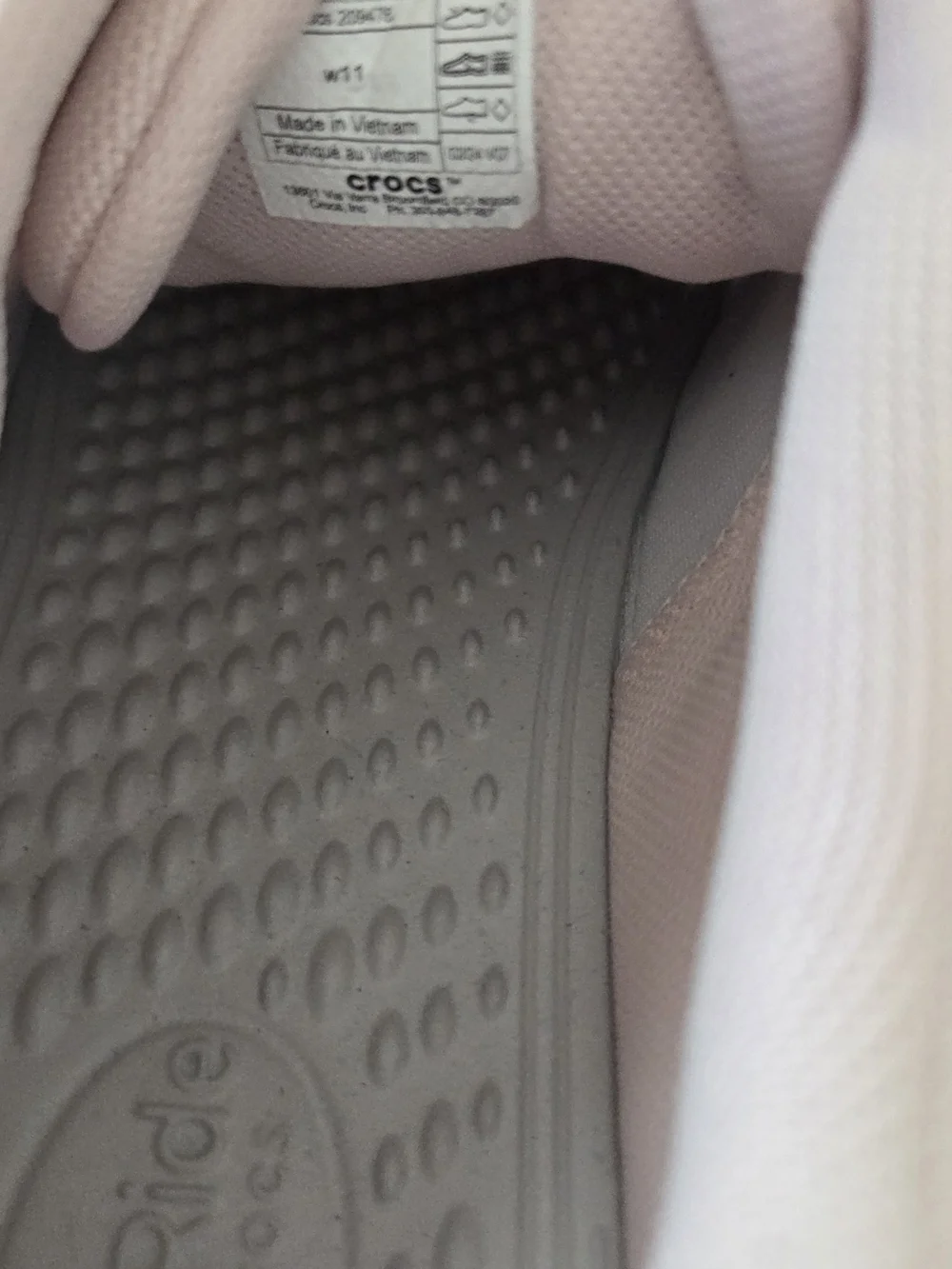 CROCS Women’s Athletic Sneakers in Light Pink and Light Gray